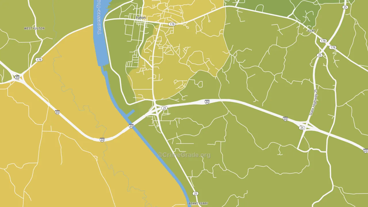 Dorsey, MS Map of Assault Rates