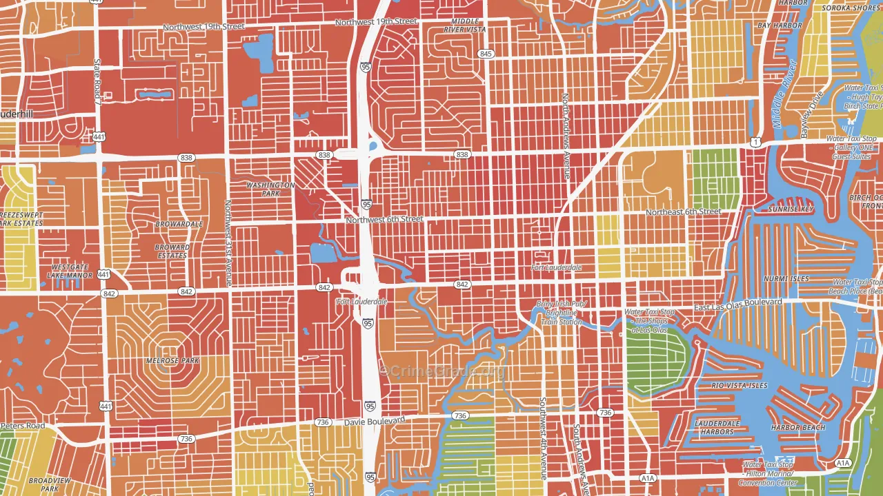 Dorsey-Riverbend, Fort Lauderdale, FL Map of Assault Rates