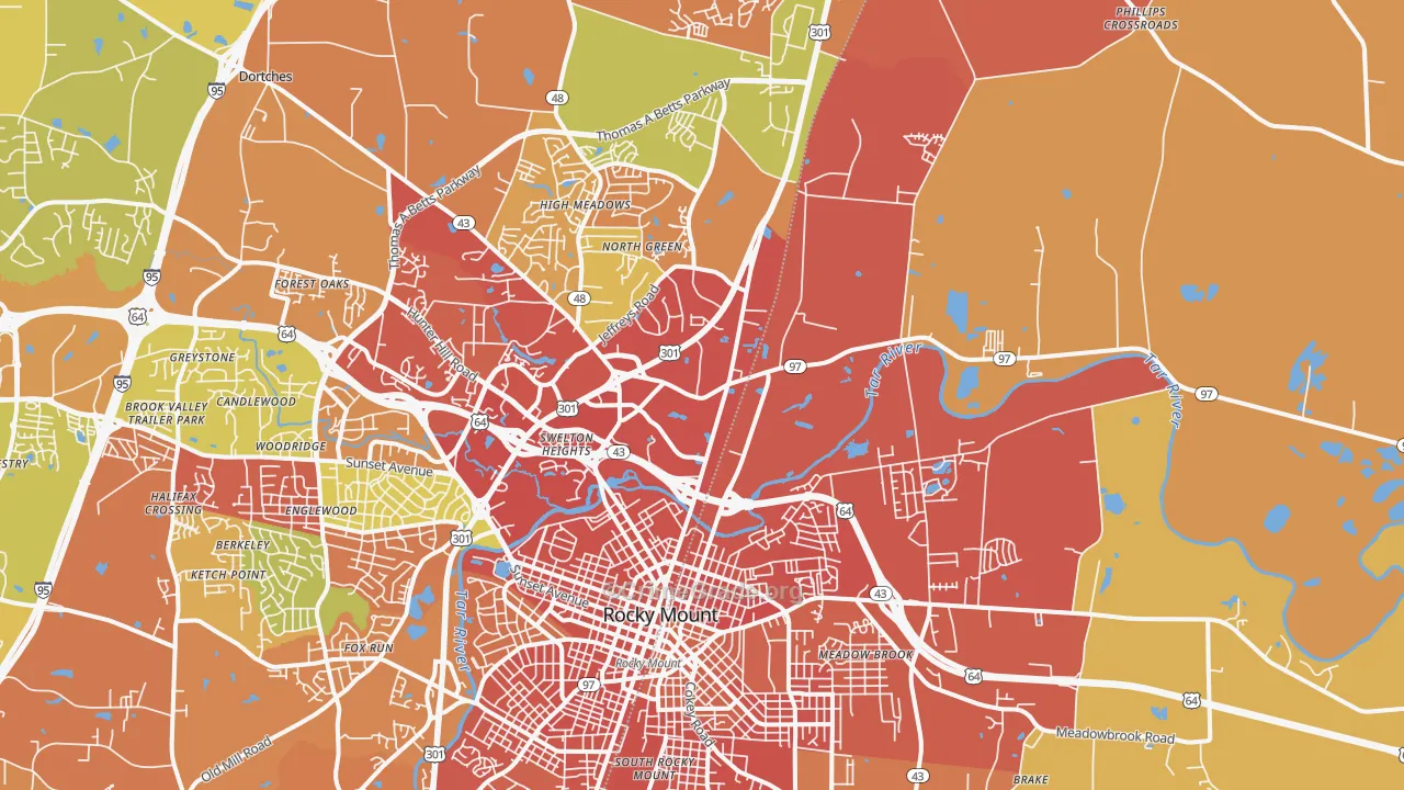 Dortches, NC Map of Assault Rates