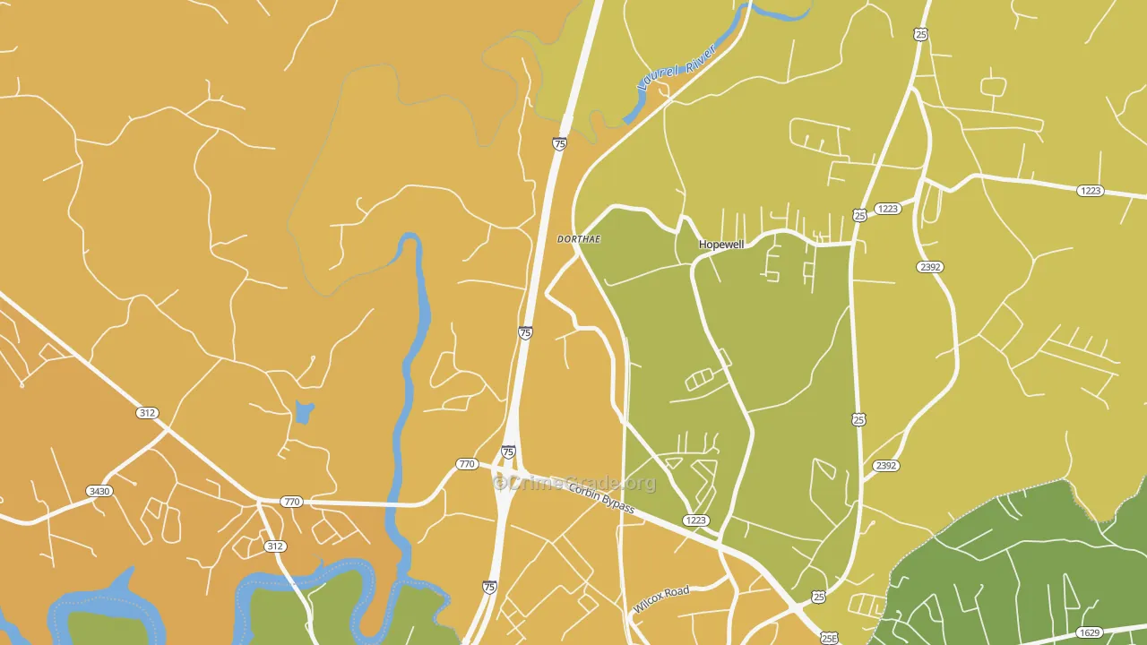 Dortha, KY Map of Assault Rates