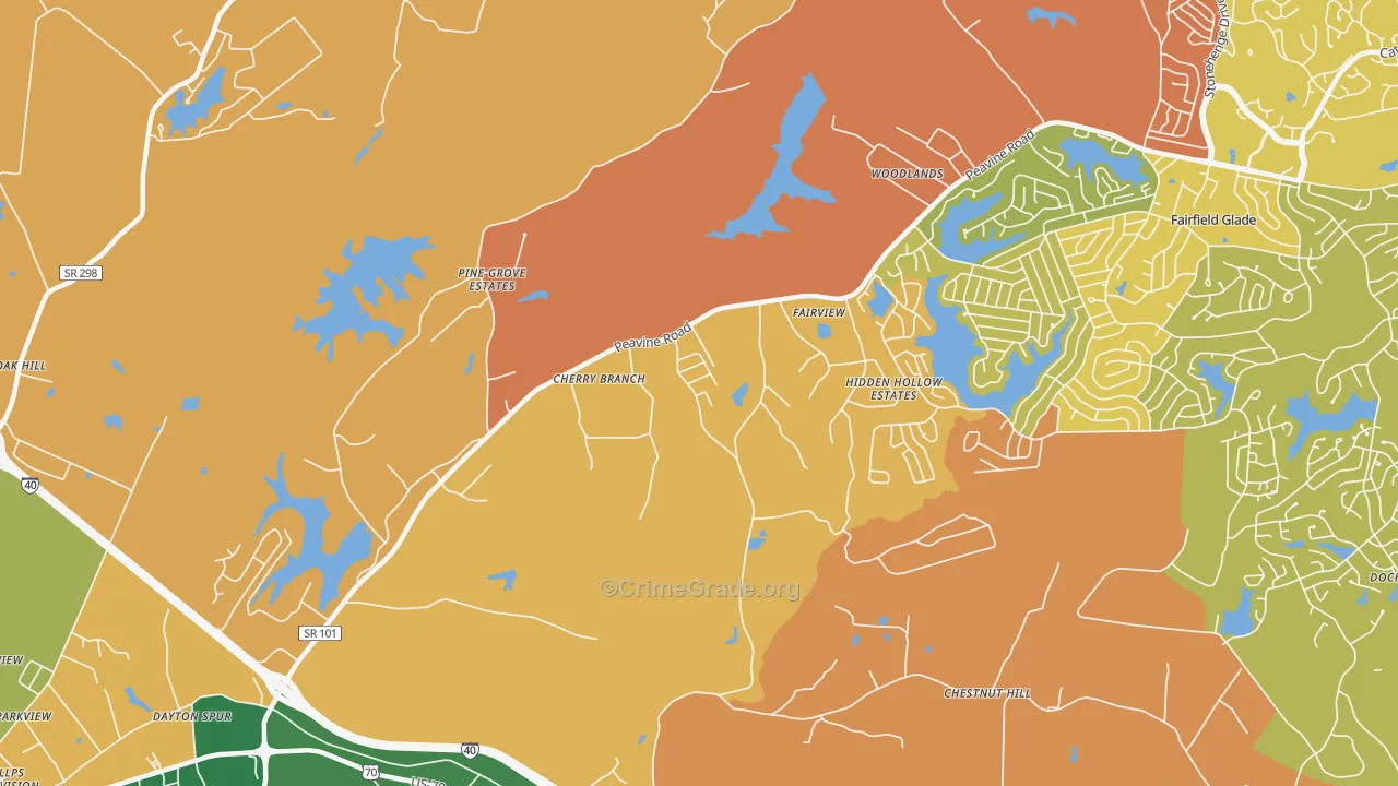 Dorton, TN Map of Assault Rates