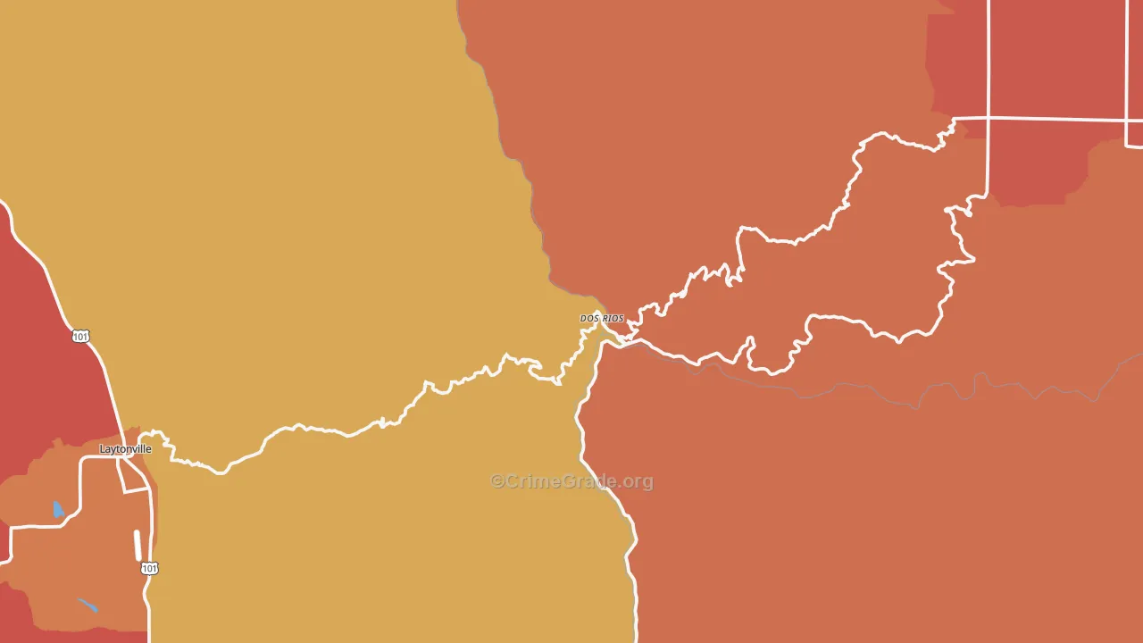 Dos Rios, CA Map of Assault Rates