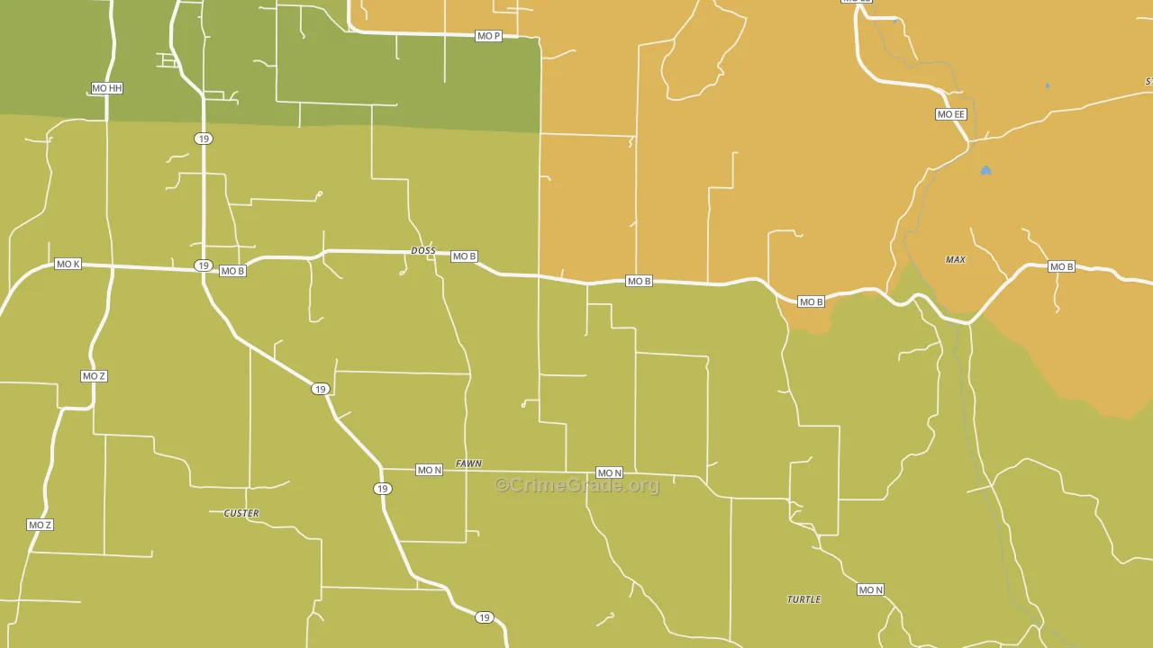Doss, MO Map of Assault Rates