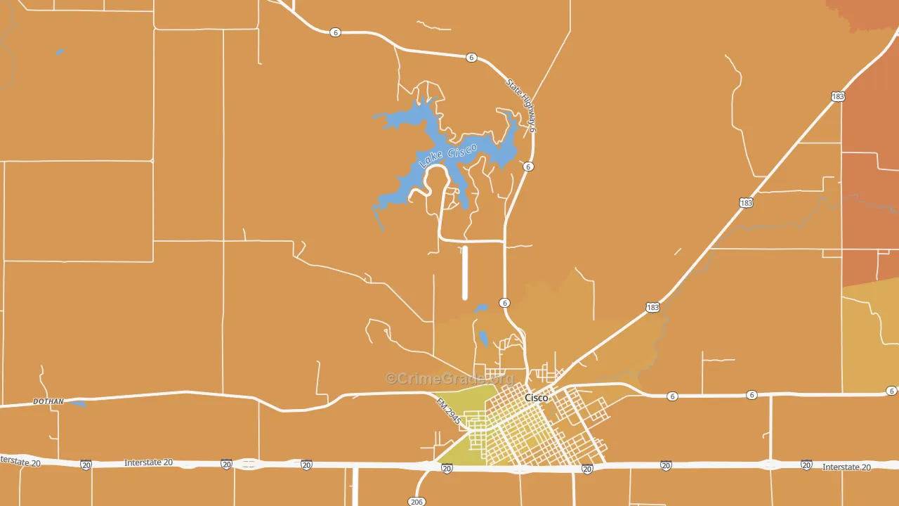 Dothan, TX Map of Assault Rates