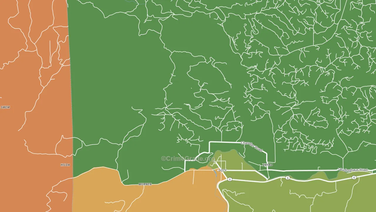 Doty, WA Map of Assault Rates