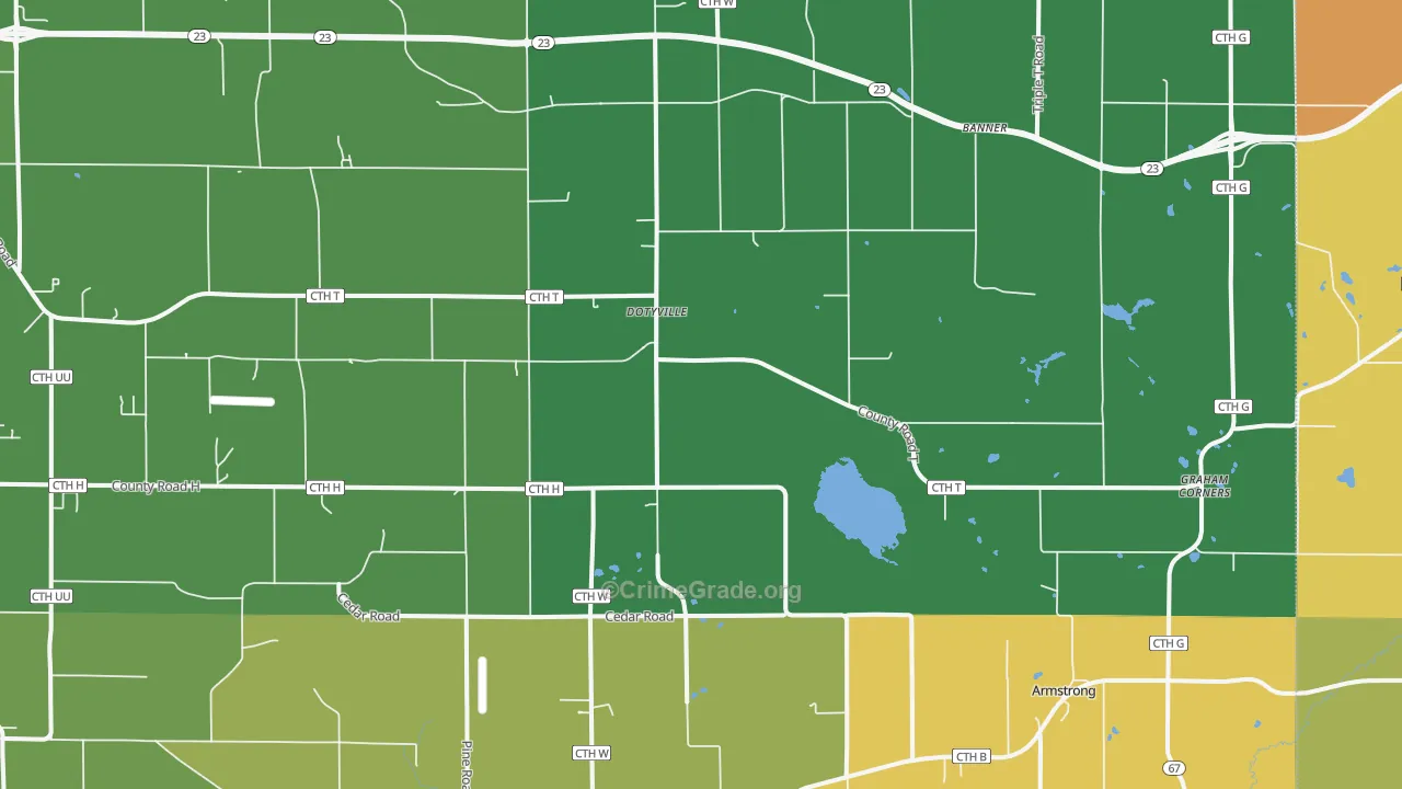 Dotyville, WI Map of Assault Rates