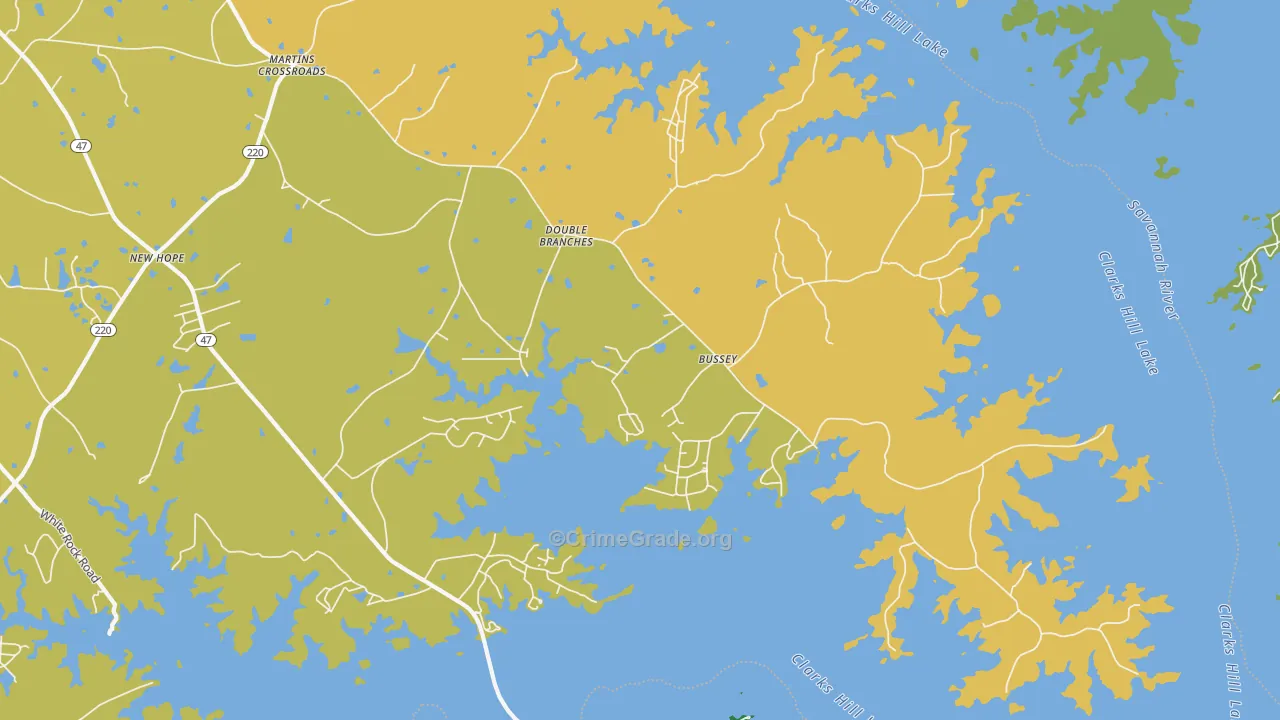 Double Branches, GA Map of Assault Rates