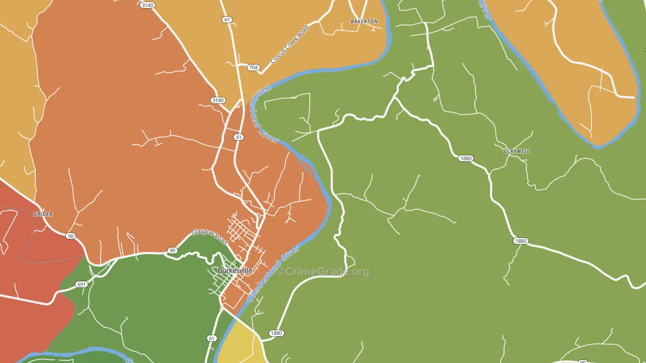 Dougan Town, KY Map of Assault Rates