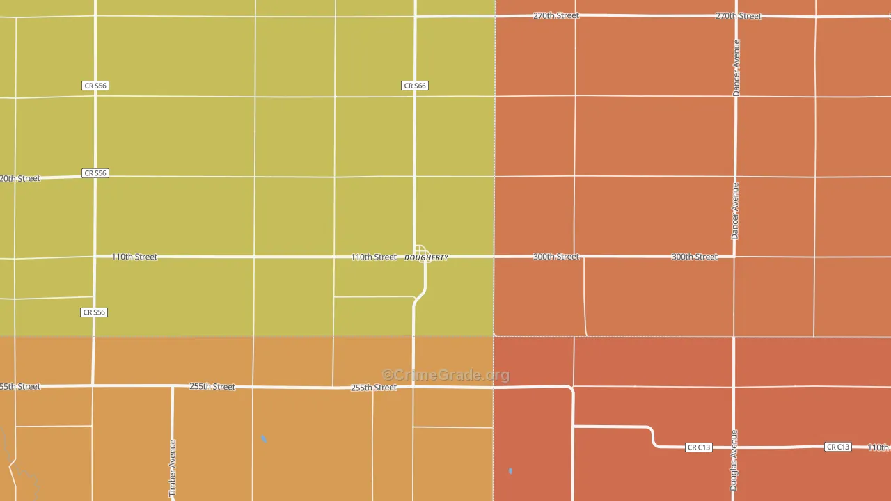 Dougherty, IA Map of Assault Rates