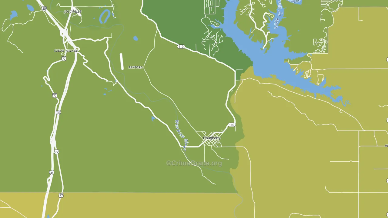 Dougherty, OK Map of Assault Rates