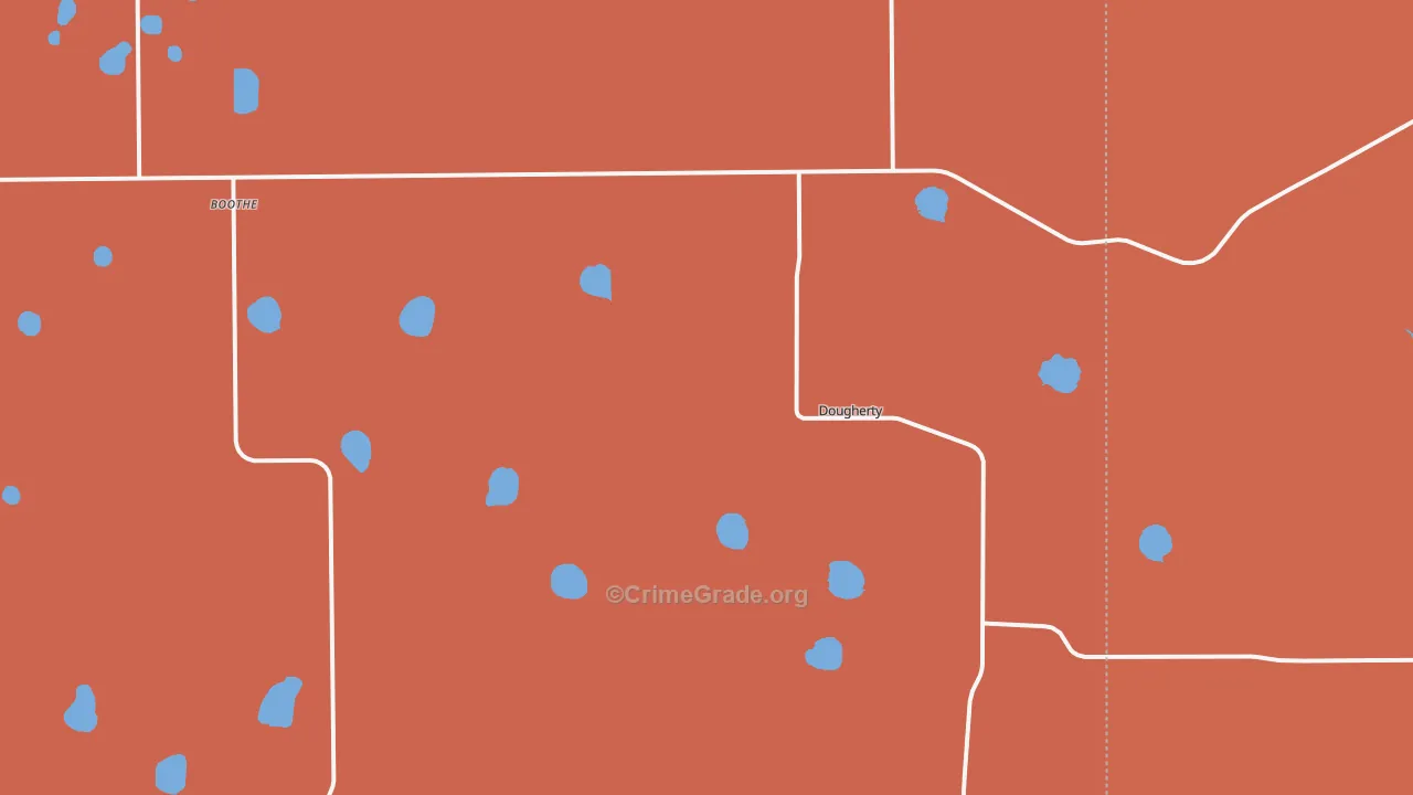 Dougherty, TX Map of Assault Rates