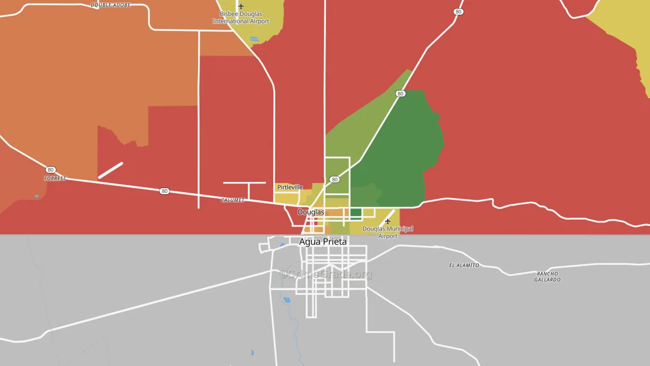 Douglas, AZ Map of Assault Rates