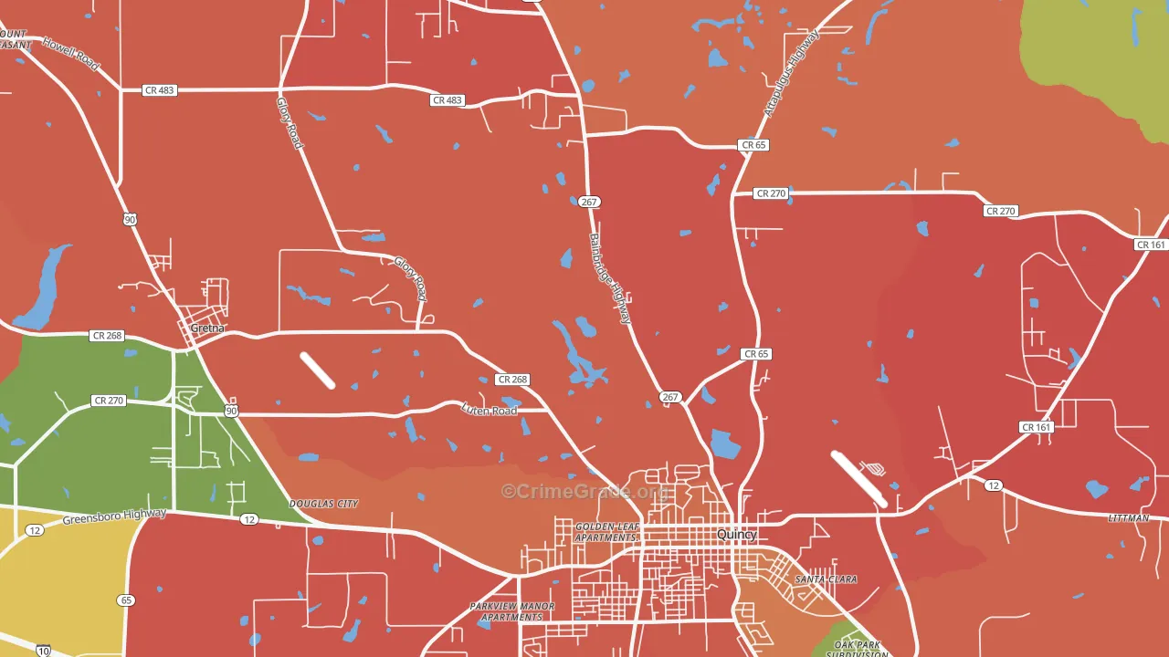 Douglas City, FL Map of Assault Rates