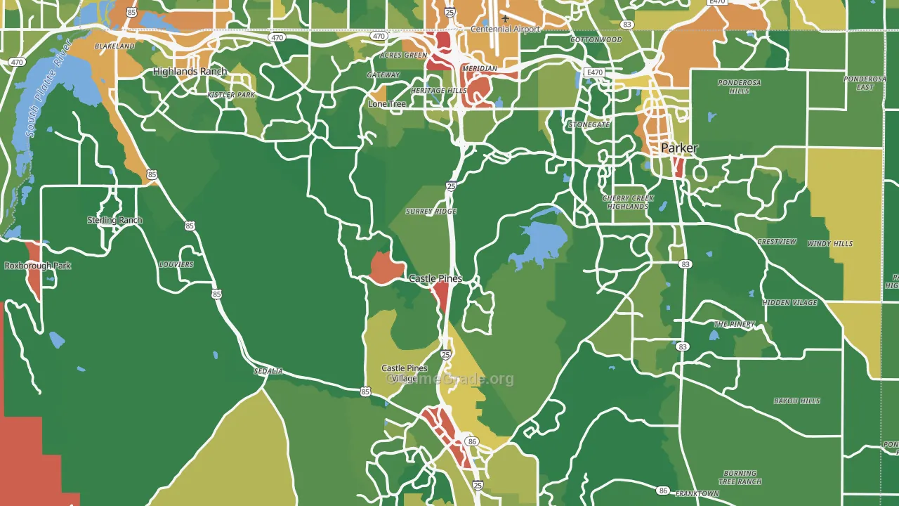 Douglas County, CO Map of Assault Rates