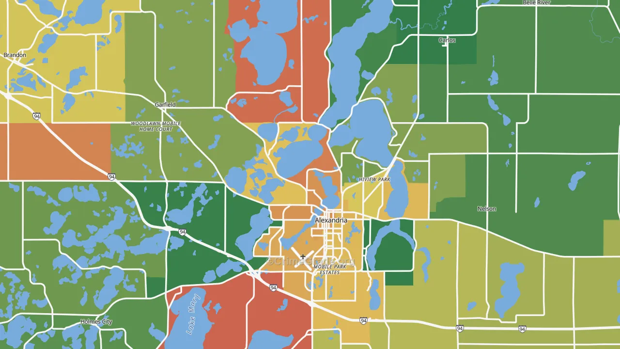 Douglas County, MN Map of Assault Rates