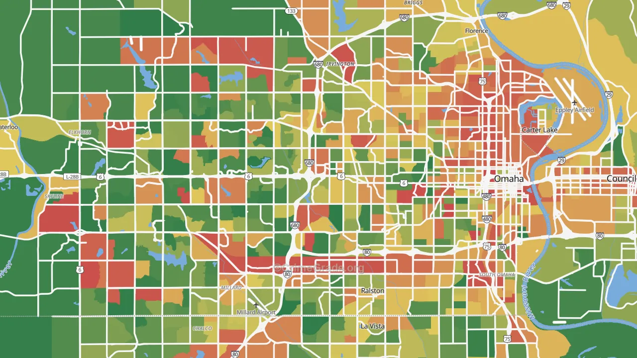 Douglas County, NE Map of Assault Rates