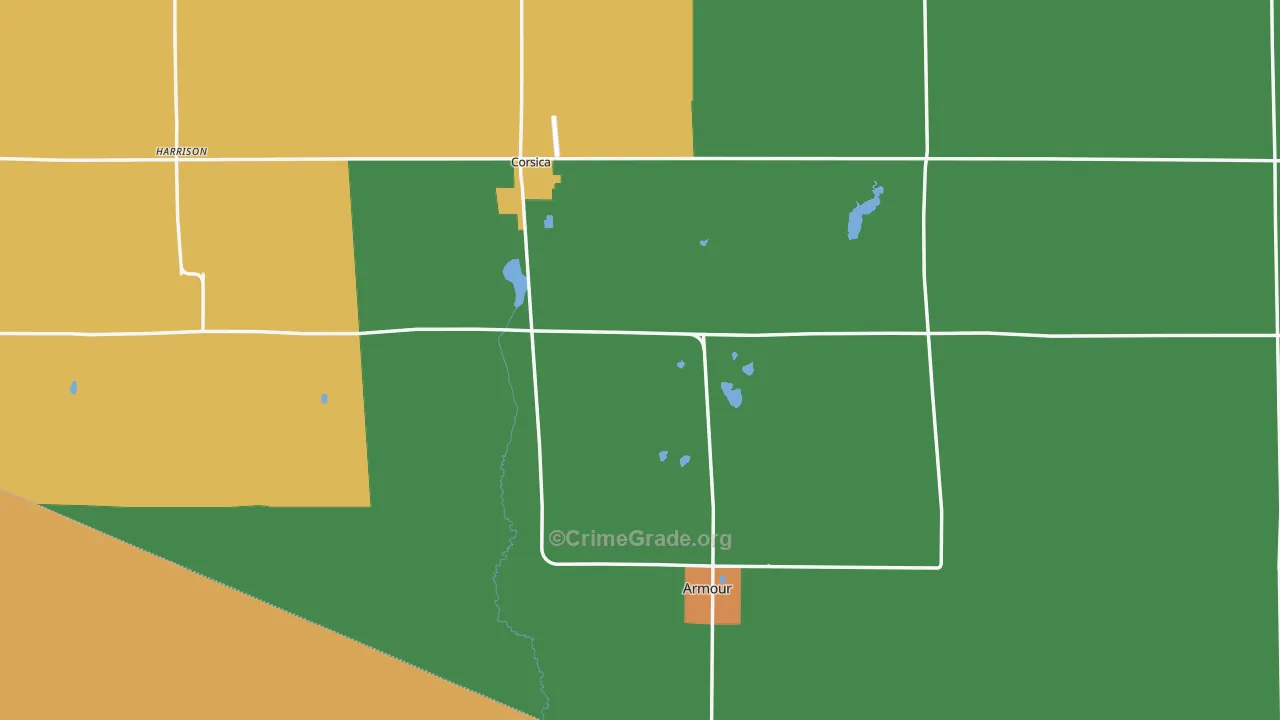 Douglas County, SD Map of Assault Rates