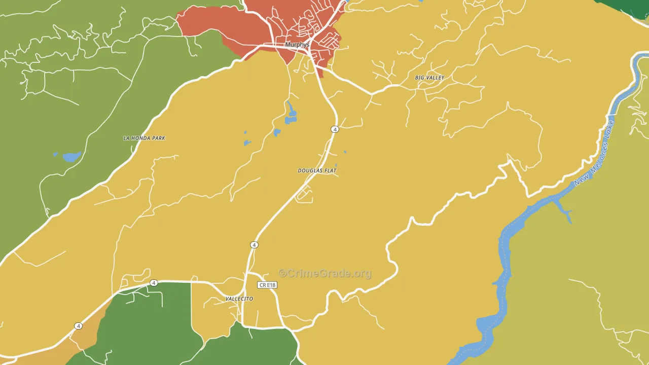 Douglas Flat, CA Map of Assault Rates