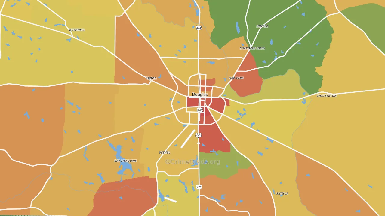 Douglas, GA Map of Assault Rates