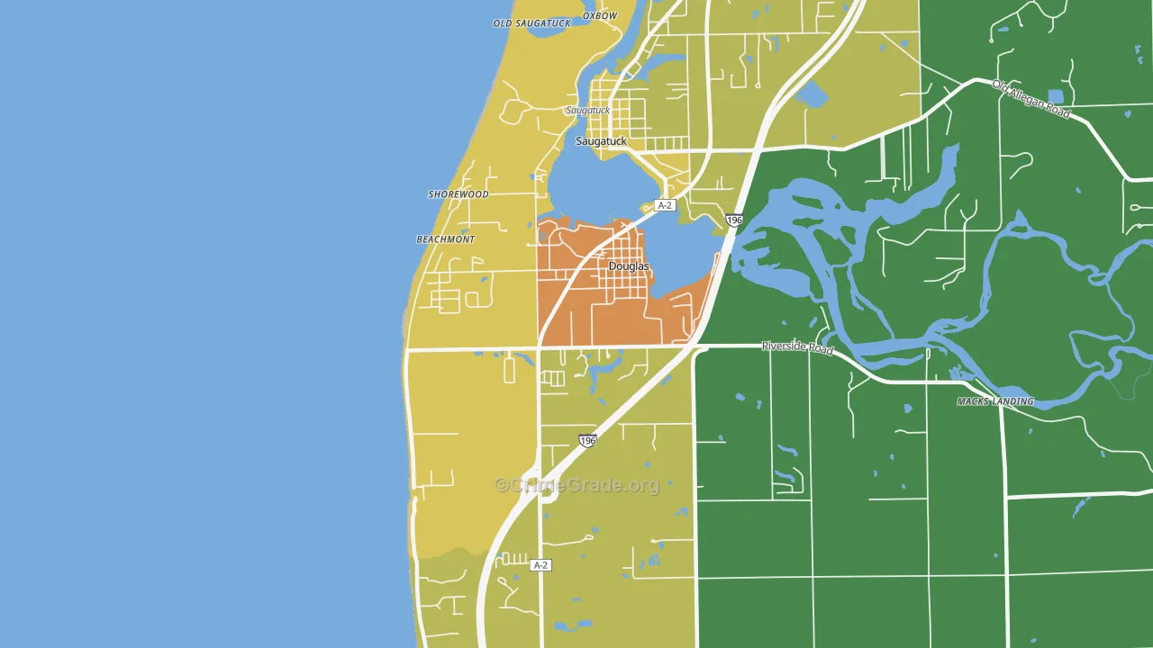 Douglas, MI Map of Assault Rates