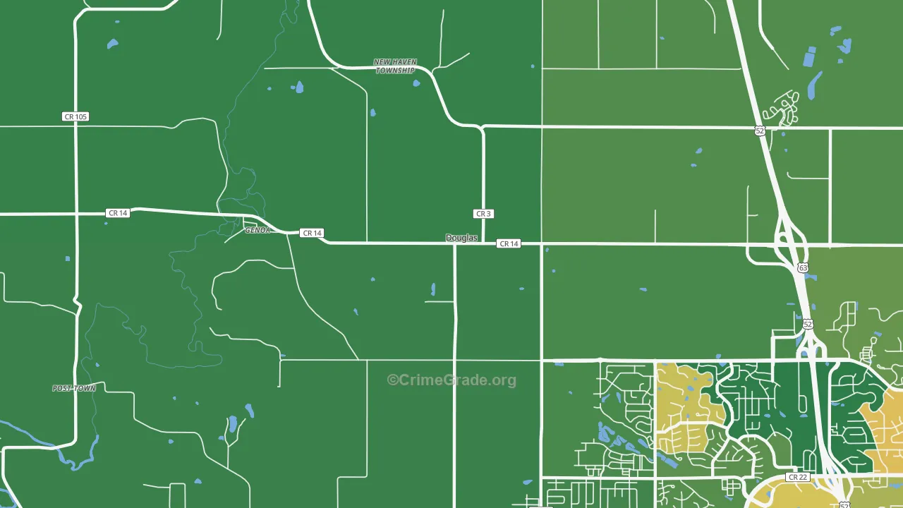 Douglas, MN Map of Assault Rates
