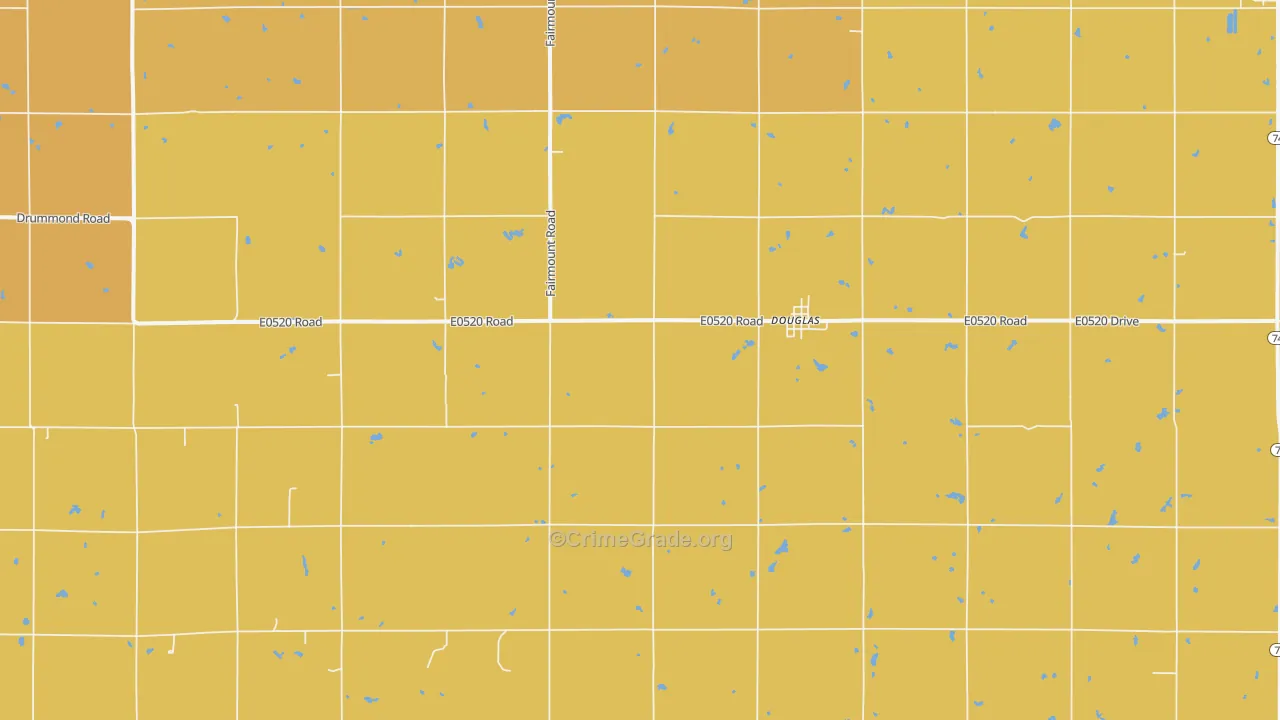 Douglas, OK Map of Assault Rates