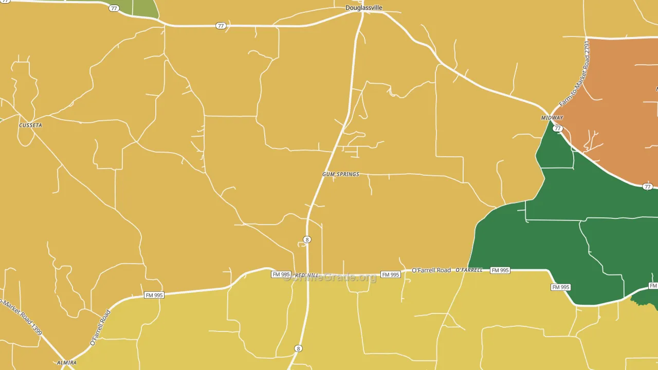 Douglassville, TX Map of Assault Rates