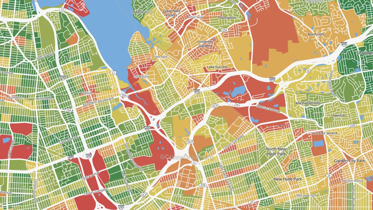 Douglaston-Little Neck, Queens, NY Map of Assault Rates