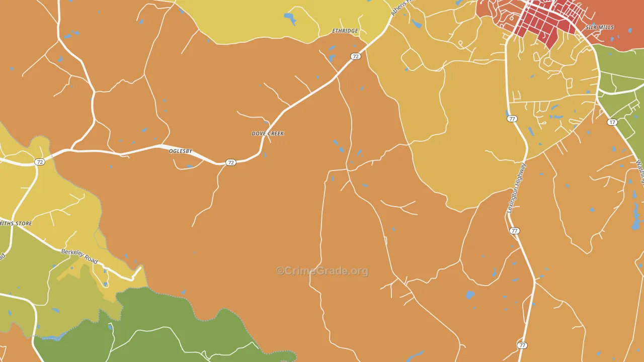 Dove Creek, GA Map of Assault Rates