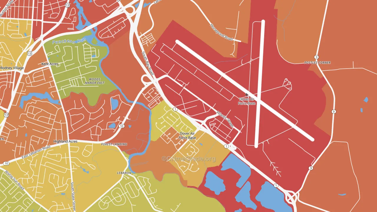 Dover Afb, DE Map of Assault Rates