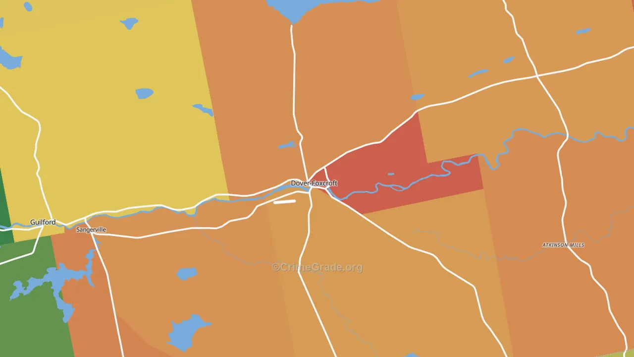 Dover Foxcroft, ME Map of Assault Rates