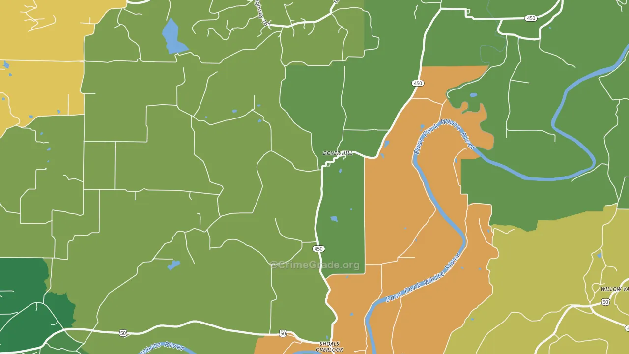 Dover Hill, IN Map of Assault Rates