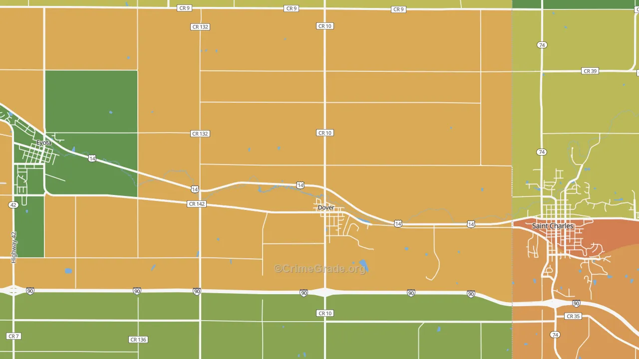 Dover, MN Map of Assault Rates