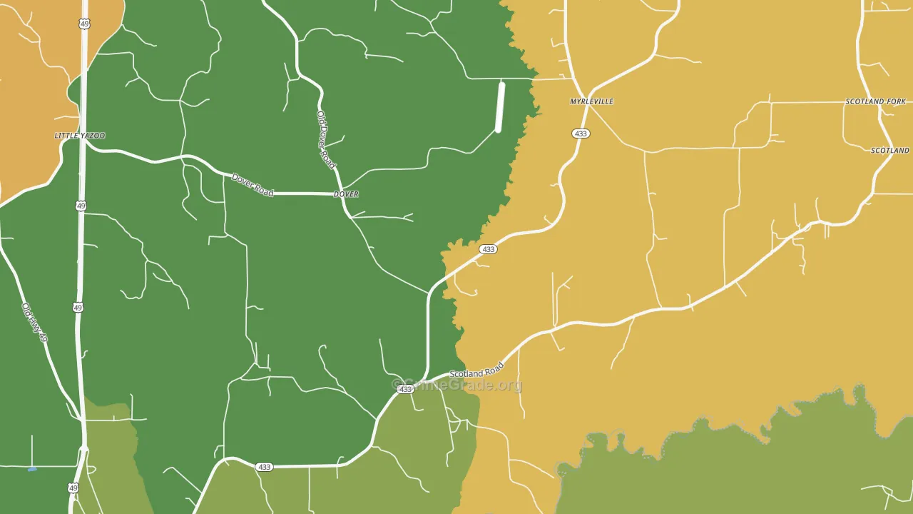 Dover, MS Map of Assault Rates