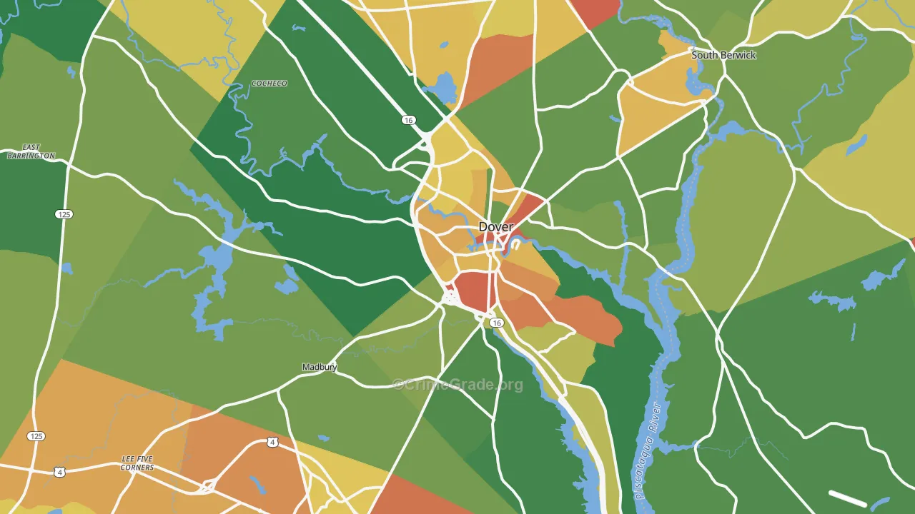 Dover, NH Map of Assault Rates