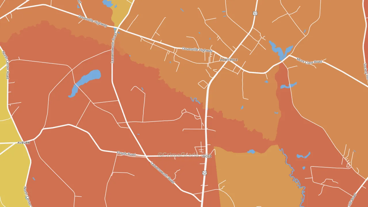 Dovesville, SC Map of Assault Rates