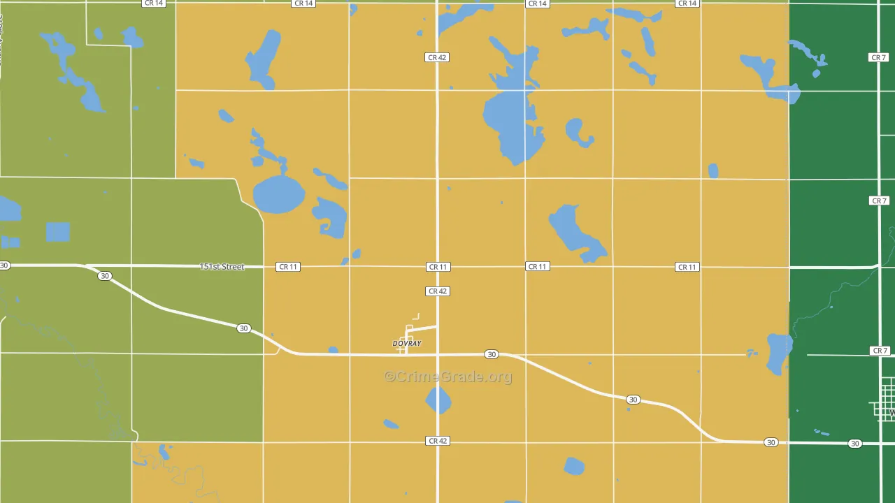 Dovray, MN Map of Assault Rates