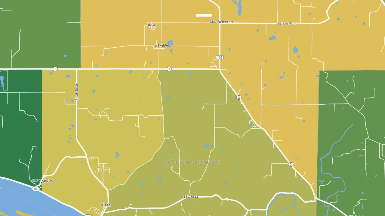 Dow, IL Map of Assault Rates