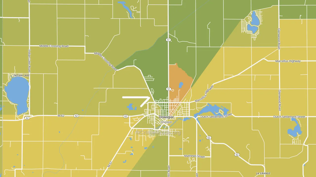 Dowagiac, MI Map of Assault Rates