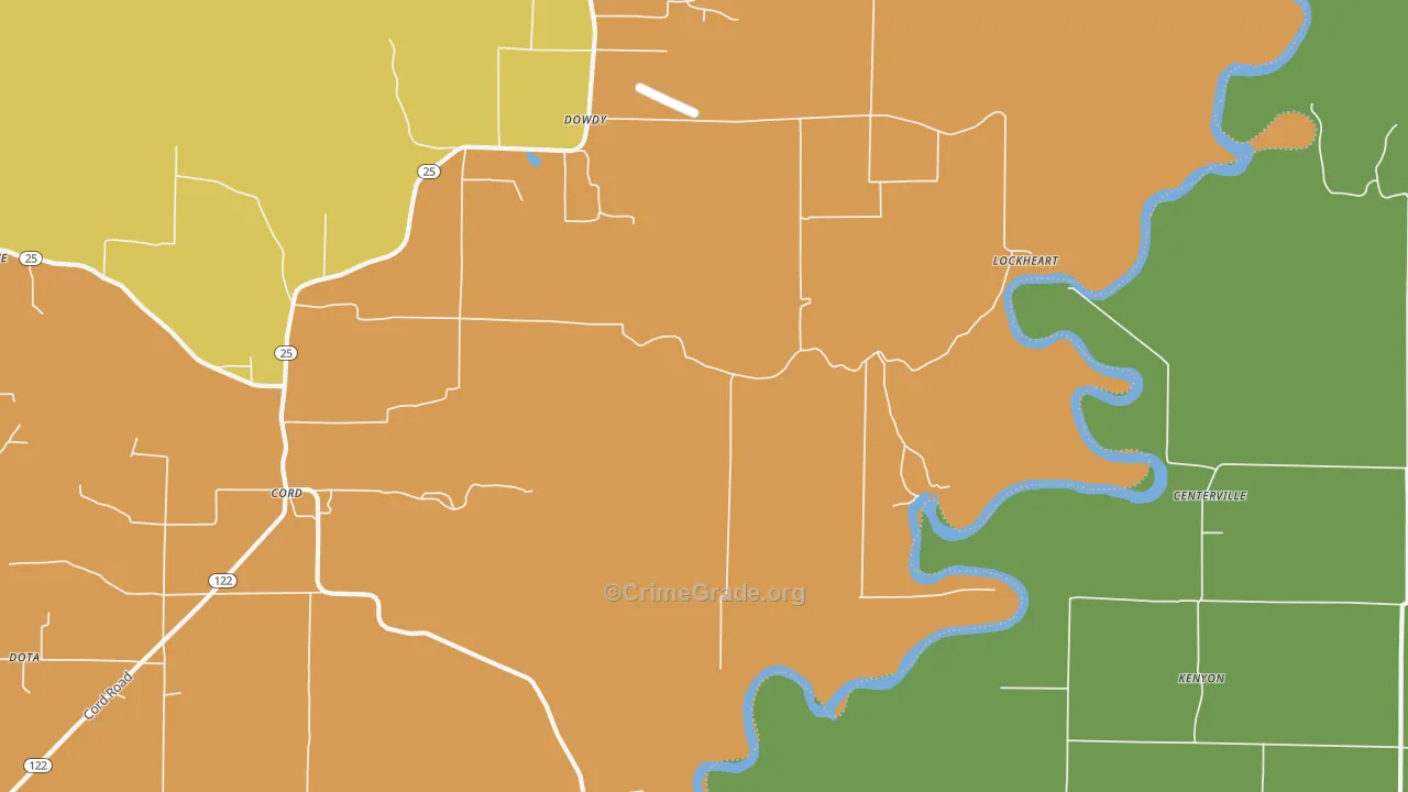 Dowdy, AR Map of Assault Rates