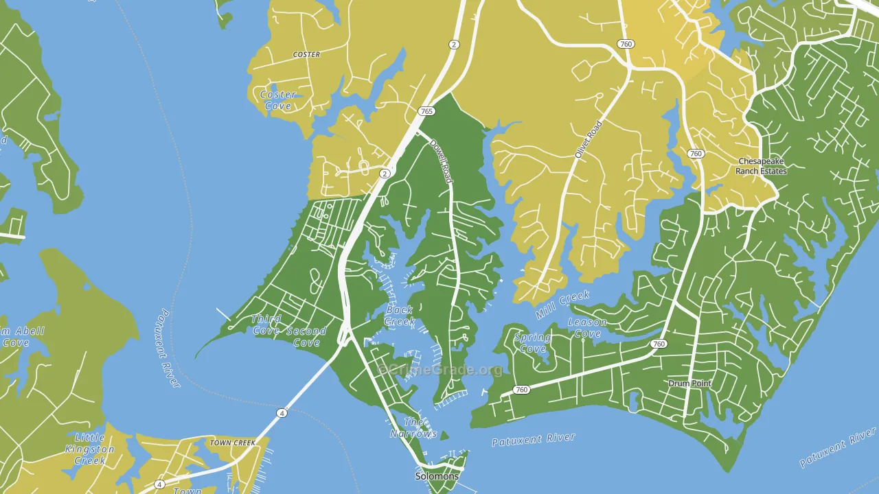 Dowell, MD Map of Assault Rates