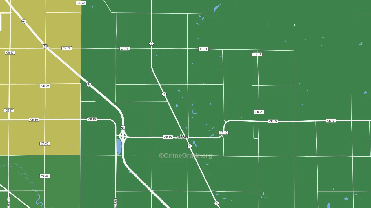 Downer, MN Map of Assault Rates