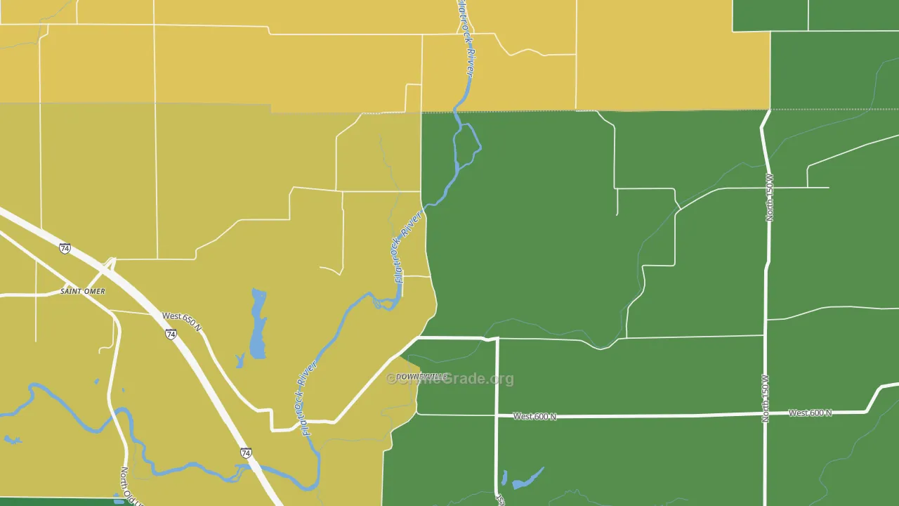 Downeyville, IN Map of Assault Rates