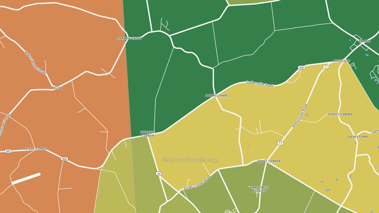 Downs Chapel, DE Map of Assault Rates