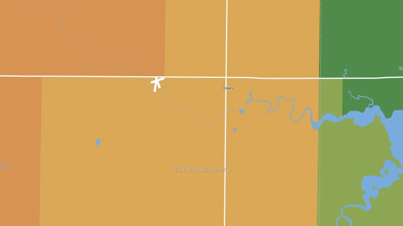 Downs, KS Map of Assault Rates