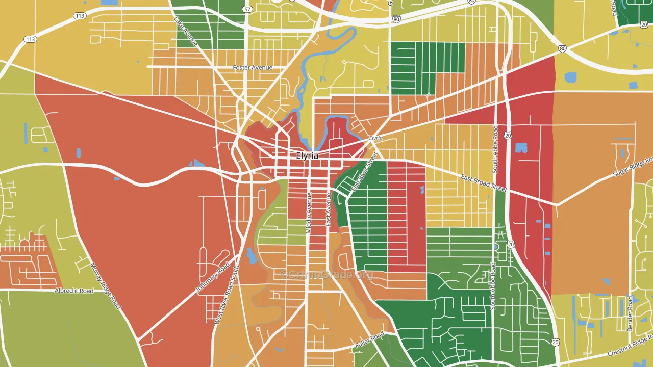 Downtown Elyria, Elyria, OH Map of Assault Rates