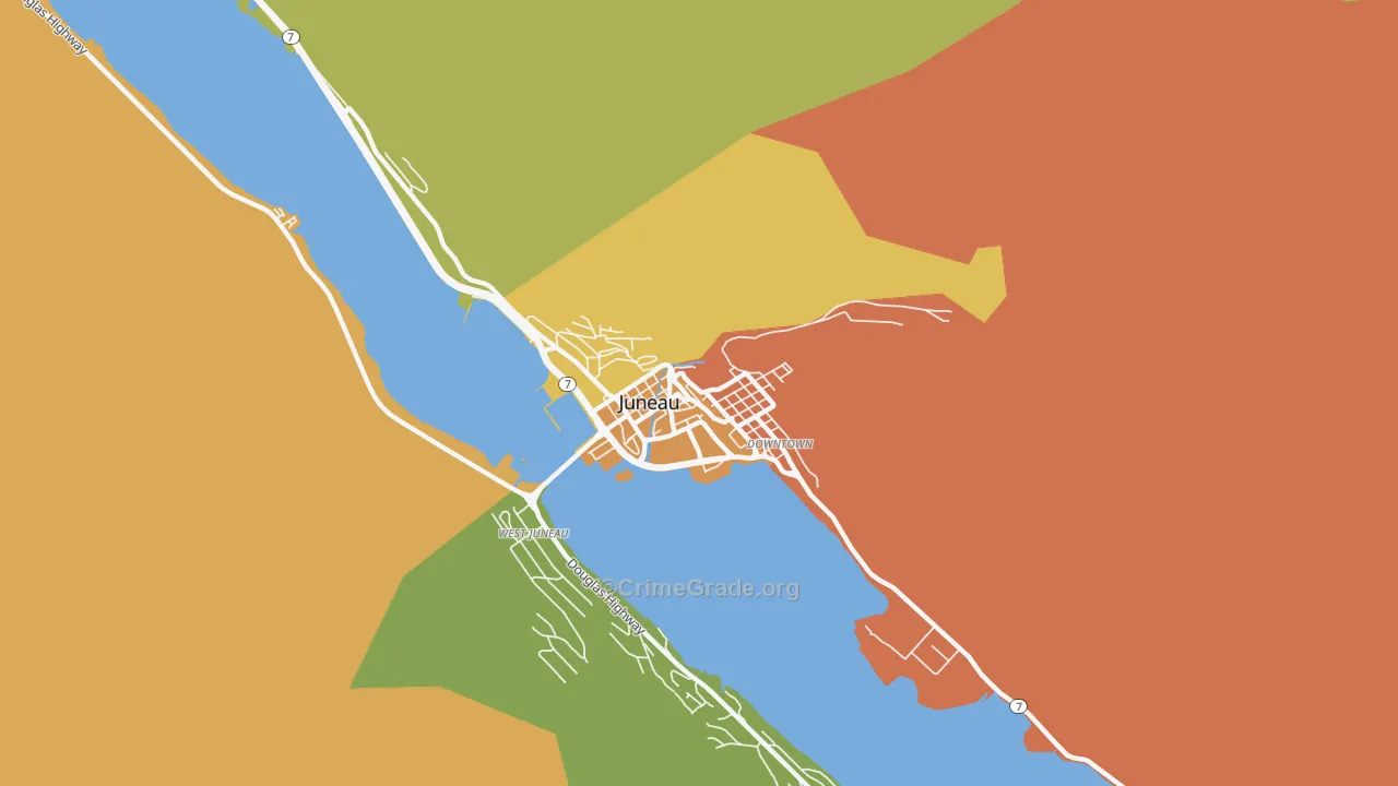 Downtown Juneau, Juneau, AK Map of Assault Rates