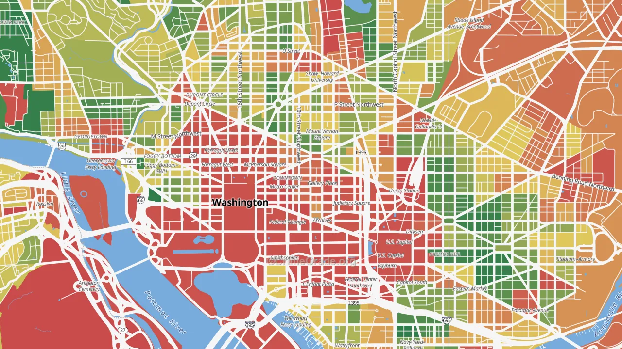 Downtown, Washington, DC Map of Assault Rates