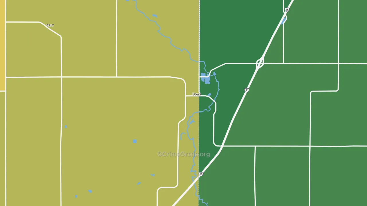 Dows, IA Map of Assault Rates