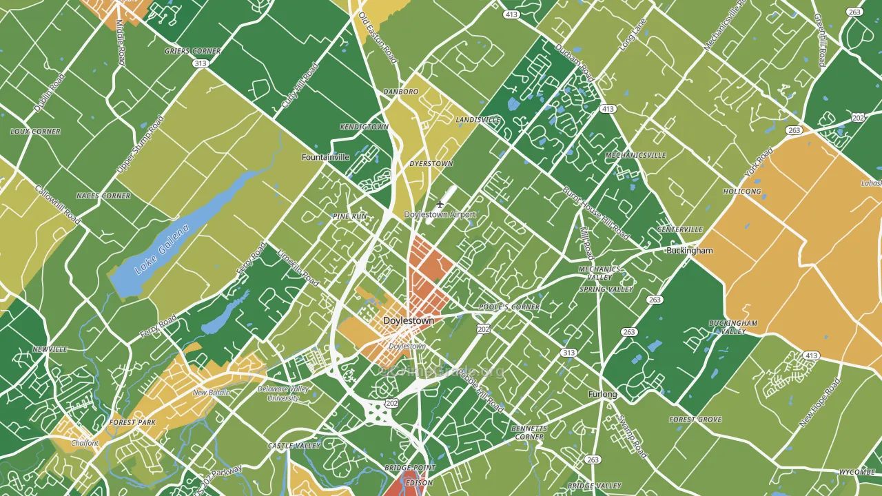 Doylestown, PA Map of Assault Rates
